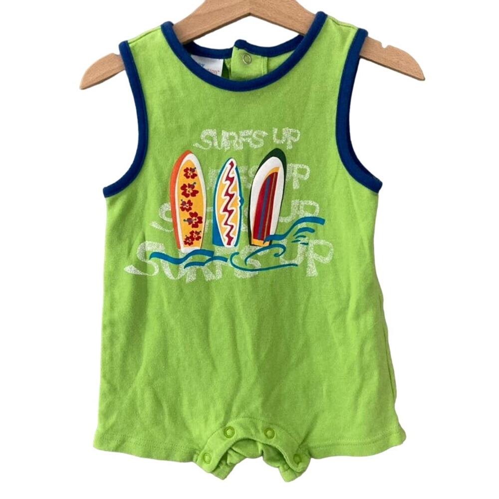 Baby Connections Surf's Up Tank Romper - Lime Green - 18M